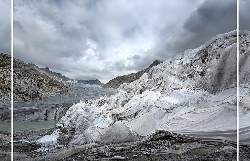 Thomas Wrede, Rhonegletscher II (Detailaufnahme), 2018, 120 x 390 cm